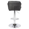 2X Black Bar Stools Faux Leather Mid High Back Adjustable Crome Base Gas Lift Swivel Chairs