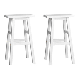 Artiss Bar Stools Kitchen Counter Stools Wooden Chairs White x2