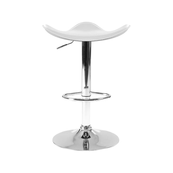 Artiss 4x Bar Stools Leather Gas Lift Chair White