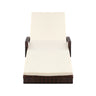 Gardeon Sun Lounge Wicker Lounger Outdoor Furniture Beach Chair Patio Adjustable Cushion Brown