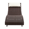 Gardeon Sun Lounge Wicker Lounger Outdoor Furniture Beach Chair Garden Adjustable Brown