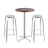 Gardeon 3-Piece Outdoor Bar Set Bistro Table Stools Adjustable Wooden Cafe