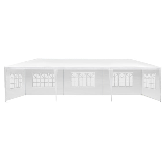 Instahut Gazebo 3x9m Marquee Wedding Party Tent Outdoor Camping Side Wall Canopy 5 Panel White