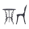 Gardeon 3PC Outdoor Setting Bistro Set Chairs Table Cast Aluminum Rose Black