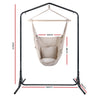 Gardeon Outdoor Hammock Chair with Stand Hanging Hammock with Pillow Cream