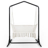 Gardeon Hammock Chair with Stand Macrame Outdoor Garden 2 Seater Cream