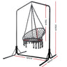 Gardeon Outdoor Hammock Chair with Stand Cotton Swing Relax Hanging 124CM Grey