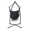 Gardeon Hammock Chair with Steel Stand Hanging Outdoor Tassel Grey