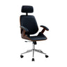 Artiss Wooden Office Chair Leather Seat Black