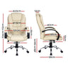 Artiss Executive Office Chair Leather Tilt Beige