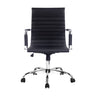 Artiss Office Chair PU Leather Mid Back Black