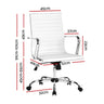 Artiss Office Chair PU Leather Mid Back White