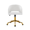 Velvet Office Chair Fabric Computer Chairs Armchair Vintage Work Study Home White