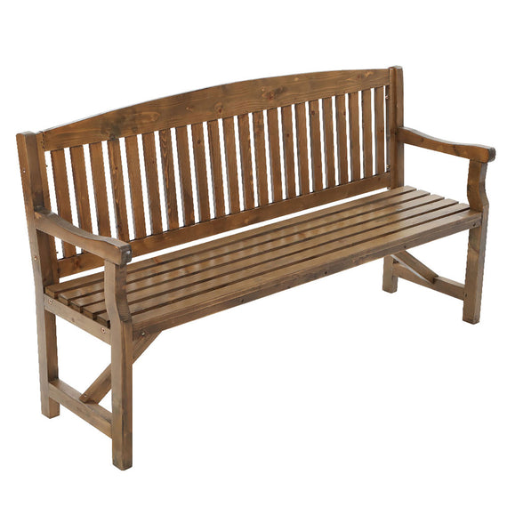 Gardeon 5FT Outdoor Garden Bench Wooden 3 Seat Chair Patio Furniture Natural