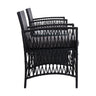 Gardeon 3PC Outdoor Bistro Set Patio Furniture Wicker Dining Chairs Table Cushion Black