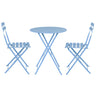 Gardeon Outdoor Setting Table and Chairs Folding Bistro Set Patio Furniture Blue