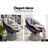 Gardeon Outdoor Lounge Setting Papasan Chair Wicker Table Garden Furniture Grey