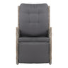 Gardeon 2PC Recliner Chairs Sun lounge Wicker Lounger Outdoor Furniture Adjustable Grey