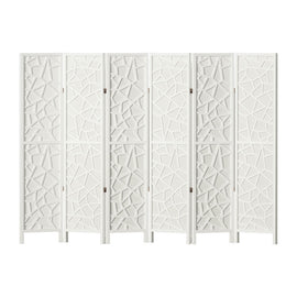 Artiss 6 Panel Room Divider Screen 244x170cm Clover White