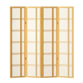 Artiss Room Divider Screen Privacy Wood Dividers Stand 4 Panel Nova Natural