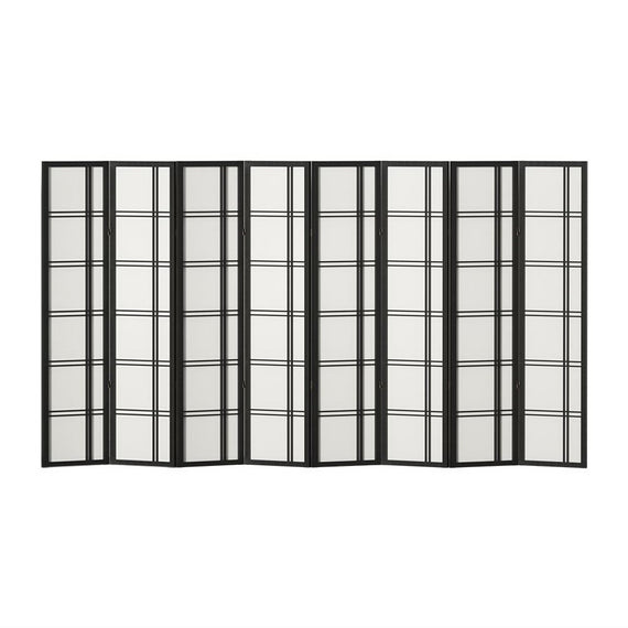 Artiss Room Divider Screen Privacy Wood Dividers Stand 8 Panel Nova Black
