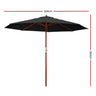 Instahut 3m Outdoor Umbrella Pole Umbrellas Beach Garden Sun Stand Patio Black