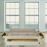 Milano Decor Palermo Bed Base with Drawers Upholstered Fabric Wood Cream - Queen - Cream