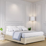 Milano Decor Palermo Bed Base with Drawers Upholstered Fabric Wood Cream - King - Cream