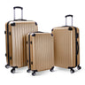 Milano Premium 3pc ABS Luggage Suitcase Luxury Hard Case Shockproof Travel Set - Gold