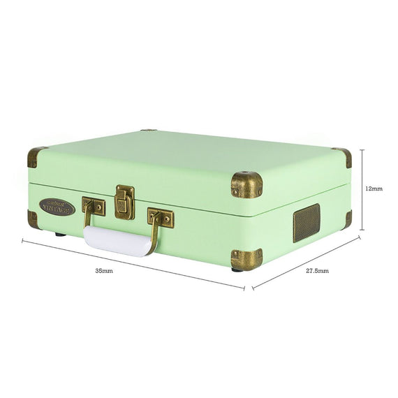 mbeat Woodstock II Tiffany Green Retro Bluetooth (TX/RX) Turntable