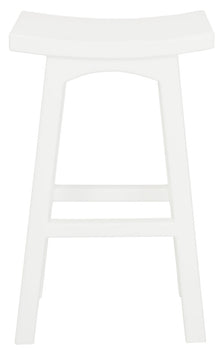 Tokyo Solid Mahogany Timber Barstool (White)