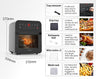 EUROCHEF 16L Air Fryer Electric Digital Airfryer Rotisserie Large Big Dry Black