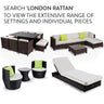 LONDON RATTAN Ottoman Outdoor Wicker Furniture Garden Sofa Lounge Foot Stool