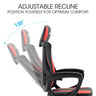 OVERDRIVE Ergonomic Gaming Chair, Height Adjustable Lumbar Support, Mesh Fabric, Faux Leather, Headrest, Black/Red