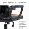 OVERDRIVE Ergonomic Gaming Chair, Height Adjustable Lumbar Support, Mesh Fabric, Faux Leather, Headrest, Black/Red