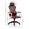 OVERDRIVE Ergonomic Gaming Chair, Height Adjustable Lumbar Support, Mesh Fabric, Faux Leather, Headrest, White/Black/Red