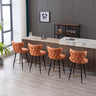 2x Swivel Bar Stools Tufted Counter Chairs with Stud Trim and Metal Base-Orange