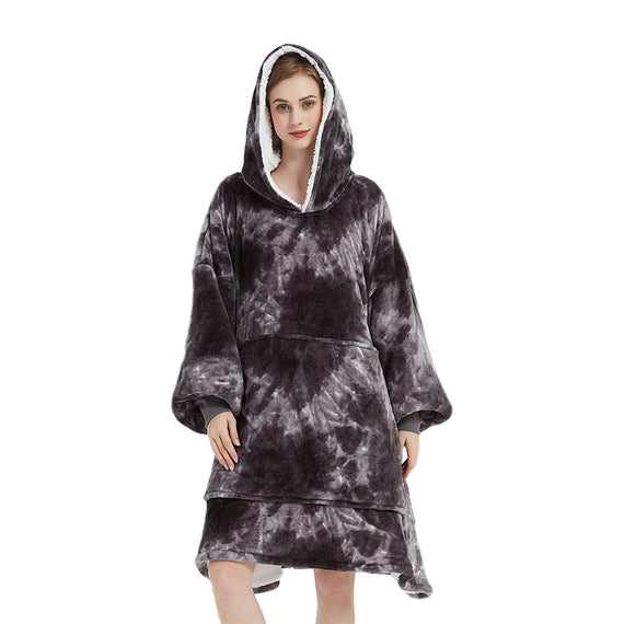 GOMINIMO Hoodie Blanket Adult Tie-Dyed Grey GO-HB-128-AYS