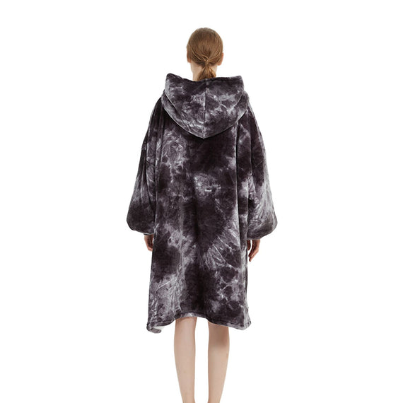 GOMINIMO Hoodie Blanket Adult Tie-Dyed Grey GO-HB-128-AYS