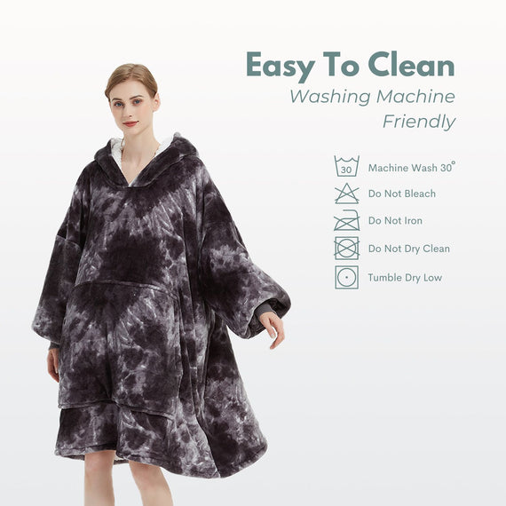 GOMINIMO Hoodie Blanket Adult Tie-Dyed Grey GO-HB-128-AYS