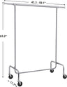 SONGMICS Heavy Duty Clothes Rack on Wheels Metal Chrome Extendable HSR11S
