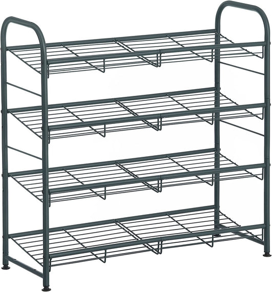 SONGMICS 4-Tier Shoe Rack Storage 16 Pairs Organizer Gray LMR067G01