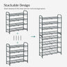 SONGMICS 4-Tier Shoe Rack Storage 16 Pairs Organizer Gray LMR067G01