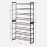 SONGMICS 8-Tier Shoe Rack Storage 32 pairs with Adjustable Shelves Gray LMR08GB