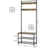 VASAGLE Coat Stand with Shoe Racks Walnut Brown/Black HSR041B41