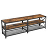VASAGLE TV Cabinet Stand Lowboard for TVs up to 60 Inches with Shelves Steel Frame Vintage Brown/Black LTV094B01