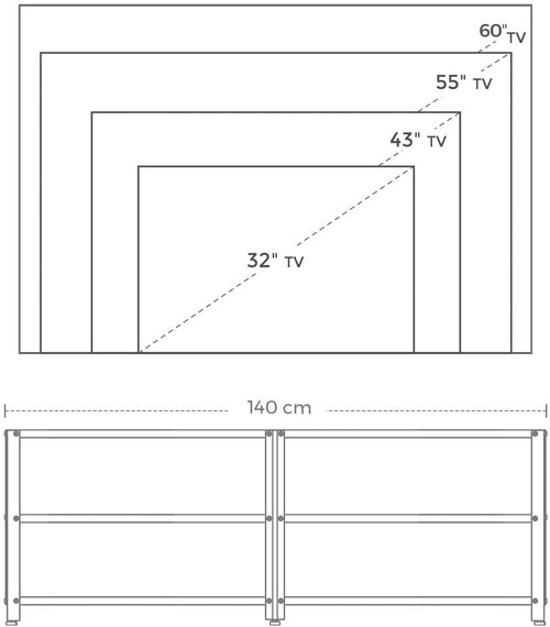 VASAGLE TV Cabinet Stand Lowboard for TVs up to 60 Inches with Shelves Steel Frame Vintage Brown/Black LTV094B01