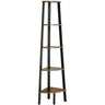 VASAGLE Corner Shelf 5 Tier Industrial Ladder Bookcase Storage Rack with Metal Frame Rustic Brown LLS35X