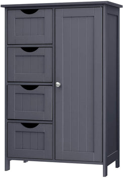 VASAGLE Floor Cabinet with 4 Drawers and Adjustable Shelf Gray LHC41GY