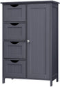 VASAGLE Floor Cabinet with 4 Drawers and Adjustable Shelf Gray LHC41GY